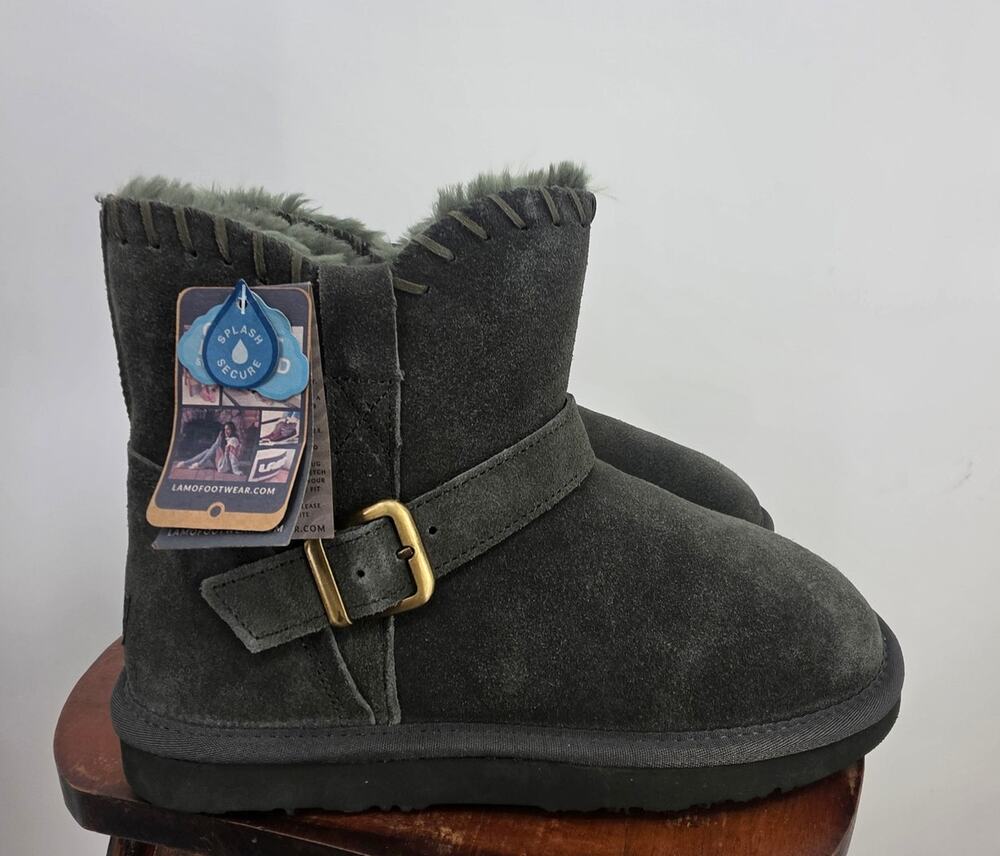 New NWT LAMO Presley Hunter Green Suede Faux Fur-Lined Boots Size 9